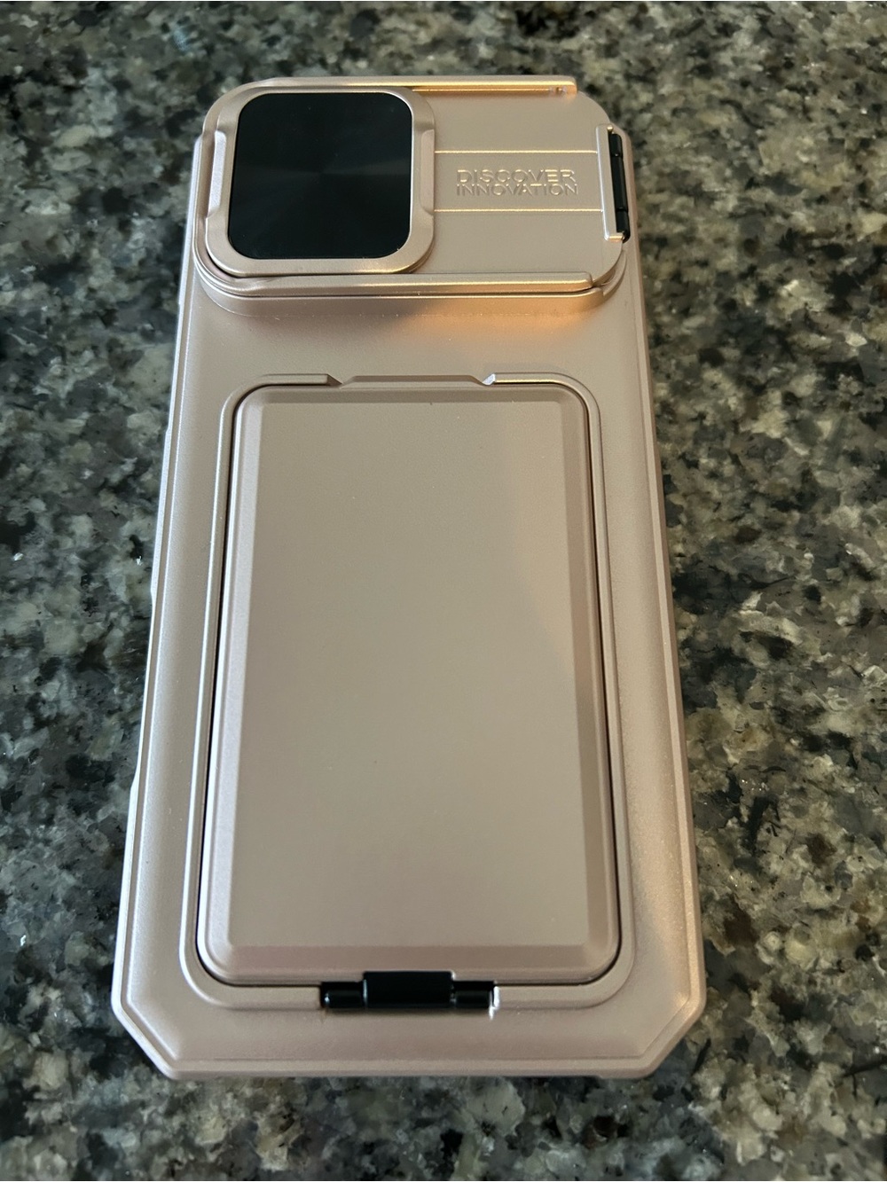 Rose Gold iPhone 17 Pro Max Case with Sliding Camera Cover